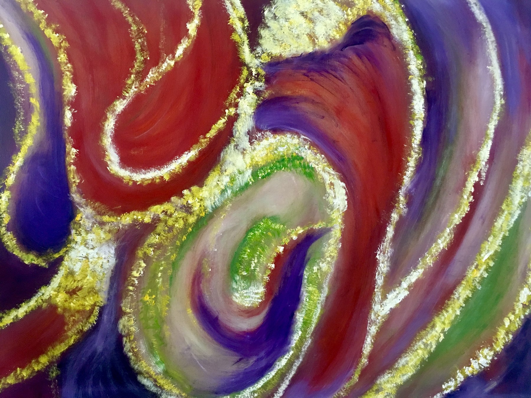 Painting: Abstract in Red and Violet