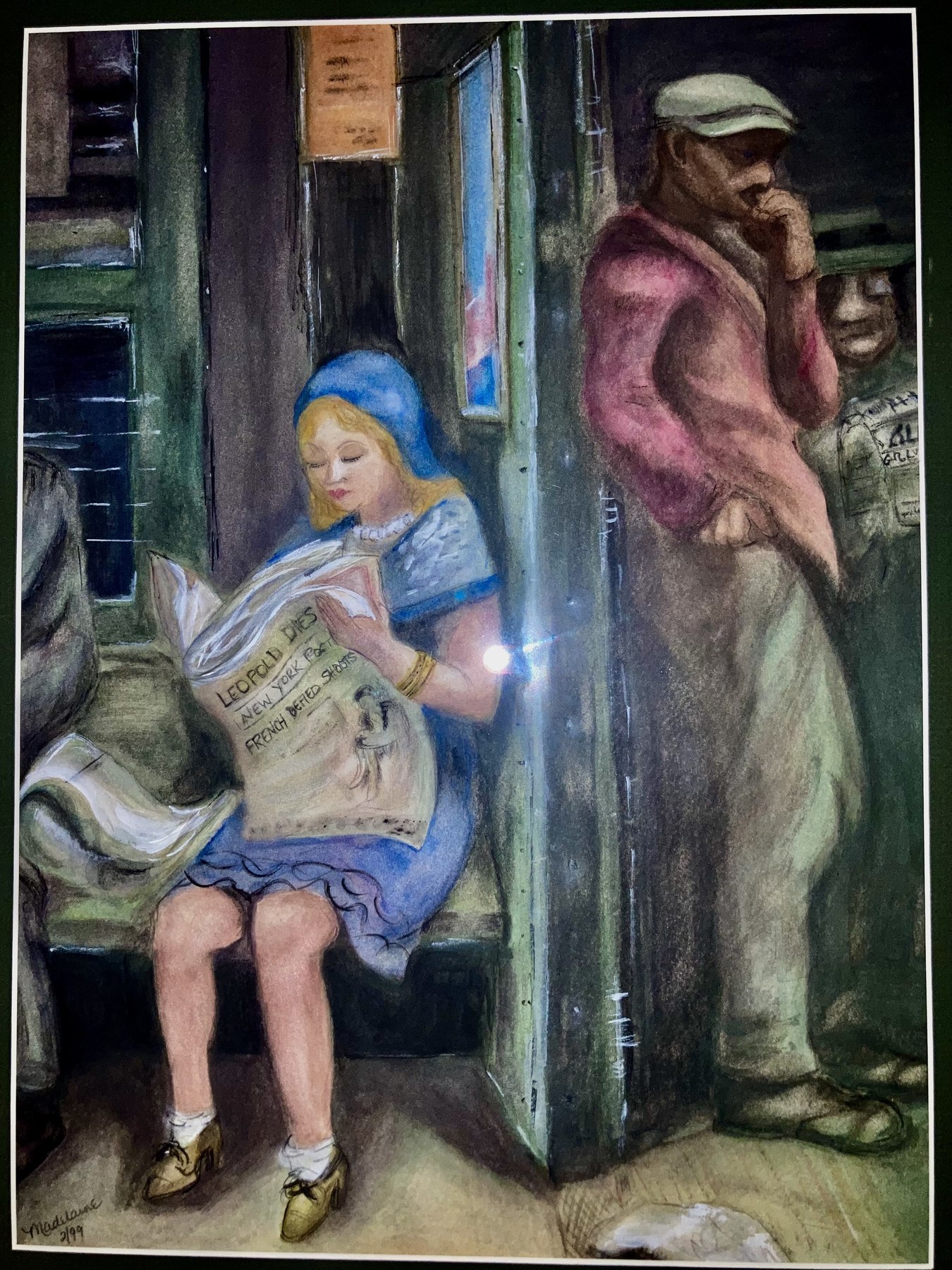 Painting: On the train